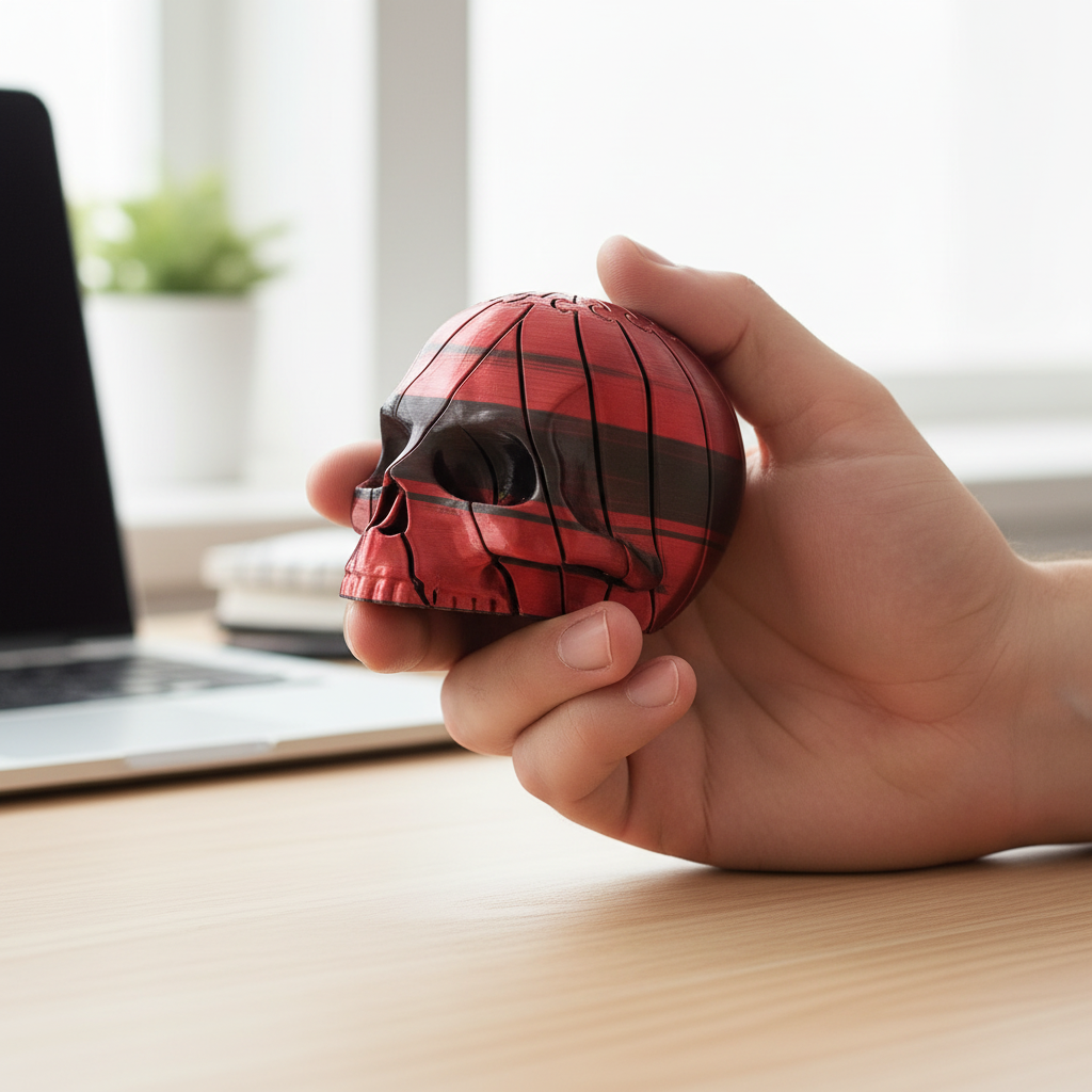 Skull Head Fidget shown in hand